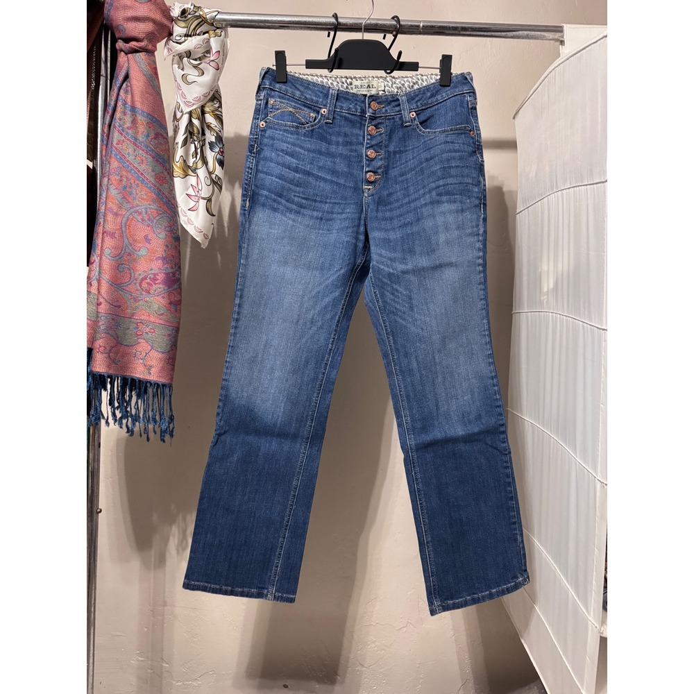 Ariat REAL Kirsten Jeans 32S High Rise Straight Leg Button Fly Pacific AW5684A